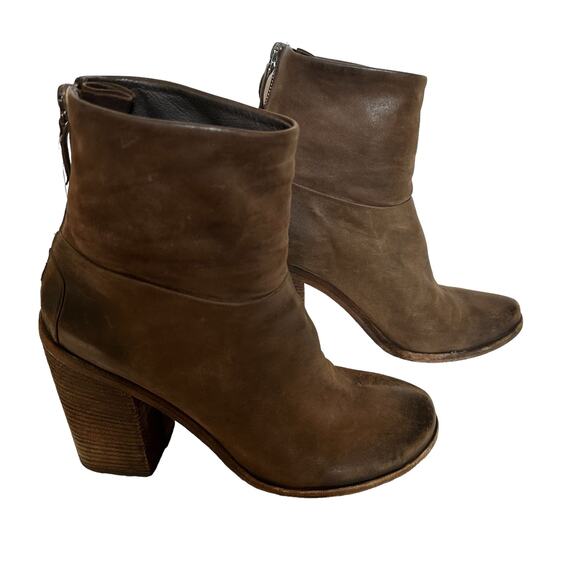 Marsèll Chocolate Brown Bolla Glove Leather Block Heel Ankle Bootie 9.5/39.5 - Picture 13 of 14